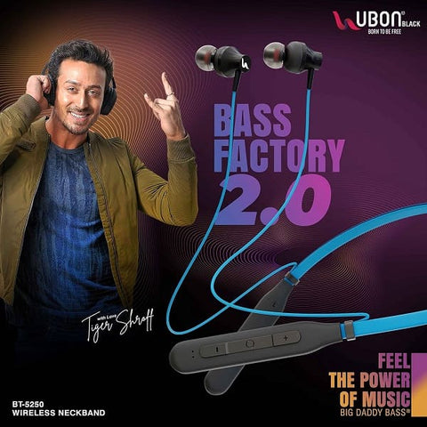 Ubon BT-5250 Wireless Neckband Earphone– Bass Factory 2.0