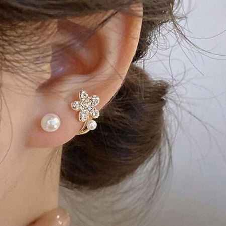 Elegance Flower Pearl Korean Earrings