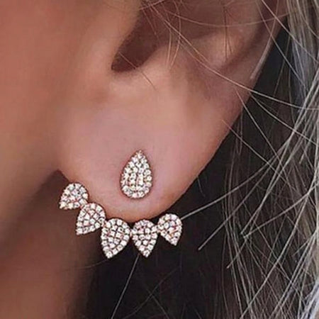 Elegance Rhinestone Water Drop Korean Earrings