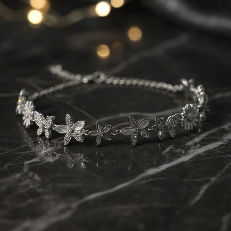 Elegance Silver Floral Bracelet