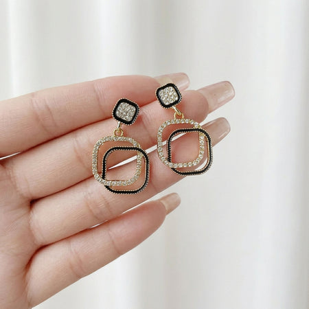 Elegance Square Korean Earrings