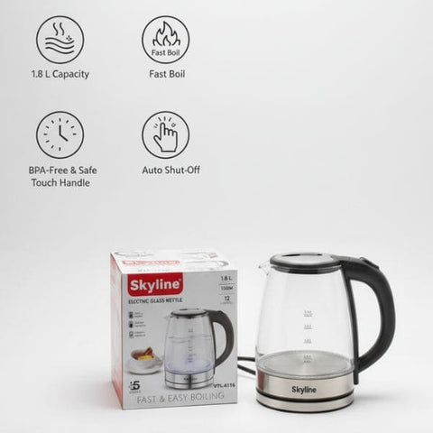 Skyline Glass Electric Kettle VTL-4116 ( 1.8 L )