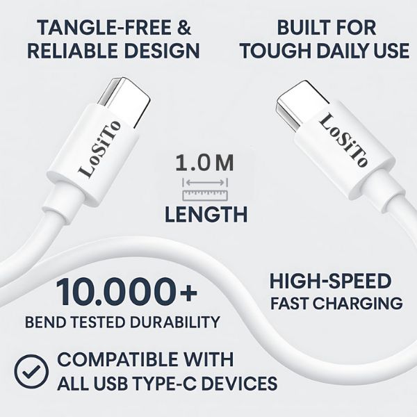 LoSiTo TYM Series 60W Fast Charging Type-C Cable