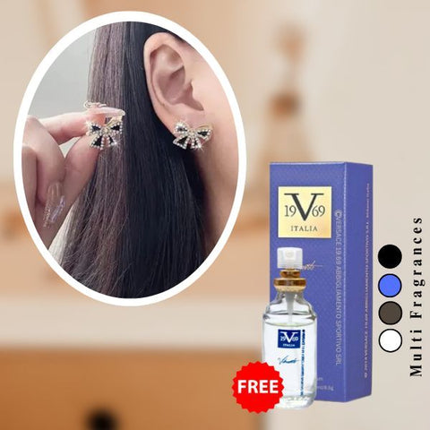 Women Gold-Plated Stone-Studded Stud Earrings ( Free 1 Versace )