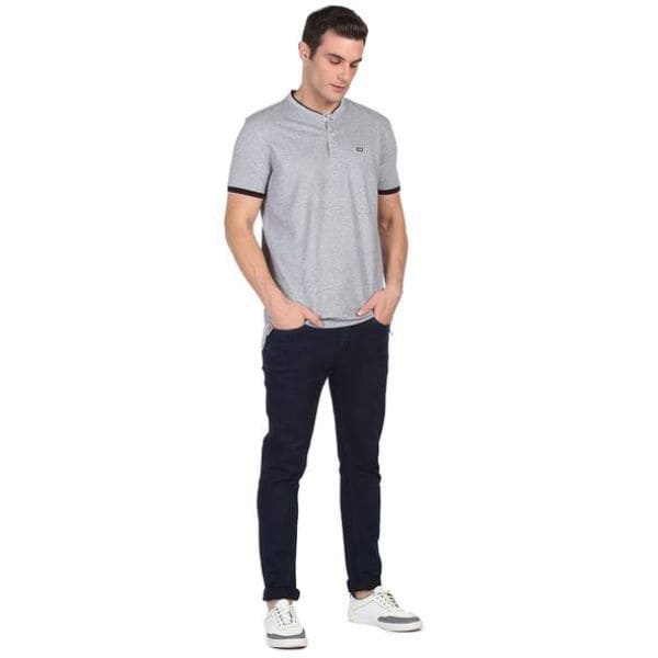 Levies Men’s Self-Design Grey T-Shirt | Pure Cotton| Half Sleeves
