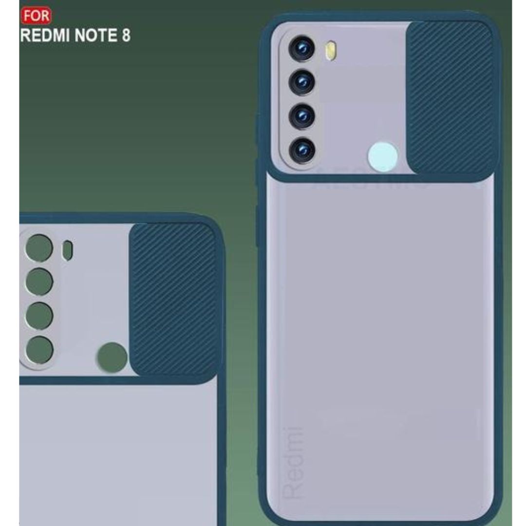 Redmi Note 8 -Premium Shockproof Back Cover with Sliding Camera Protector