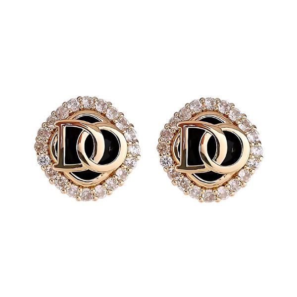 Classic Gold-Plated Cubic Zirconia Stud Earrings