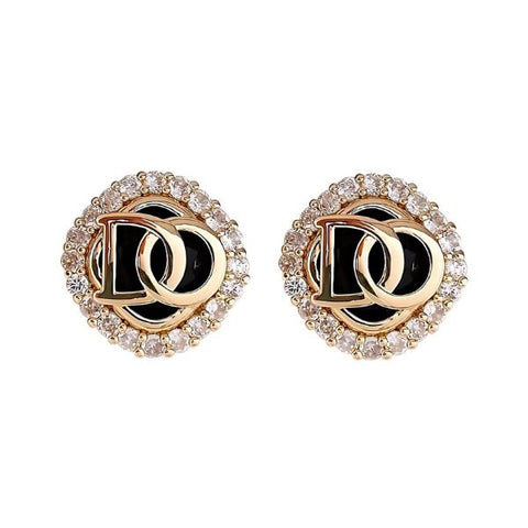 Alloy Golden Gold plated with cubic zirconia classic stud