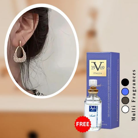 Golden Halo Alloy Stud Earring Women & Girls ( Free 1 Versace )