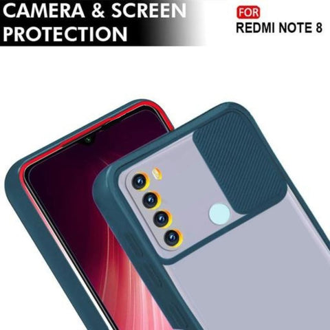 Redmi Note 8 -Premium Shockproof Back Cover with Sliding Camera Protector