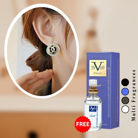 Alloy Golden Gold plated with cubic zirconia classic stud ( Free 1 Versace )