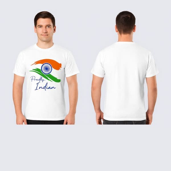 Special Independence Day T-Shirt for Men – White Polyeste