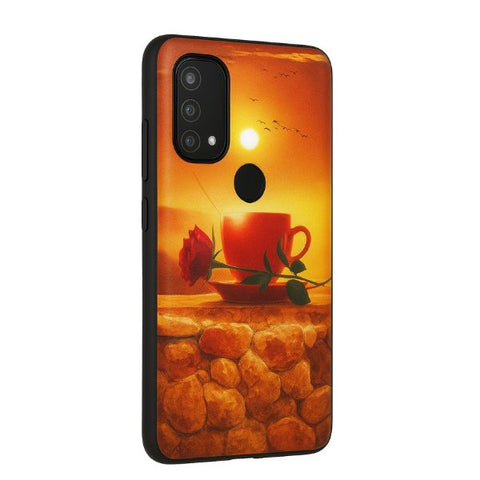 Redmi K40 Designer Back Cover – Sunset Coffee & Rose Theme