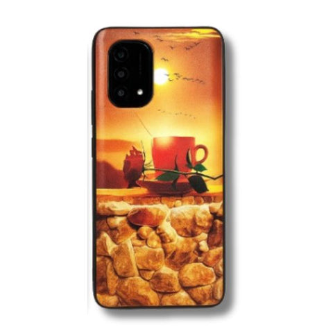 Redmi K40 Designer Back Cover – Sunset Coffee & Rose Theme