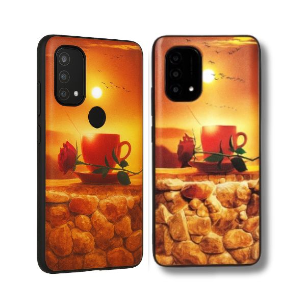 Redmi K40 Designer Back Cover – Sunset Coffee & Rose Theme