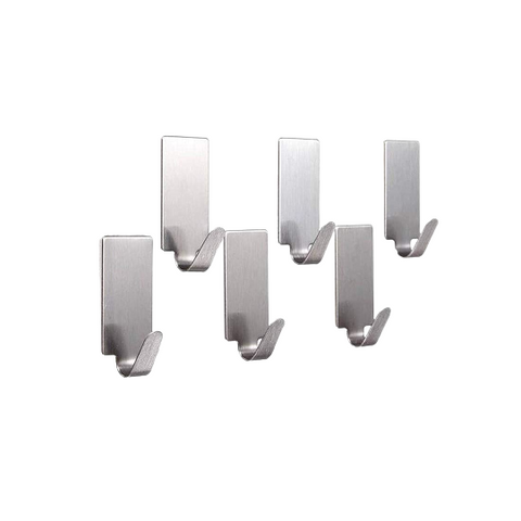 Stainless Steel Multi Shape Adhesive Wall Hanger For Bathroom, Kitchen - My Store