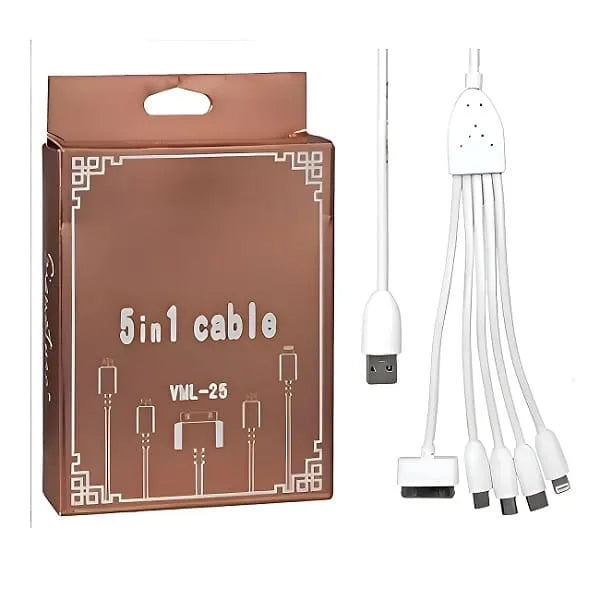 Universal Compact USB Charging 5-in-1 Multi Cable