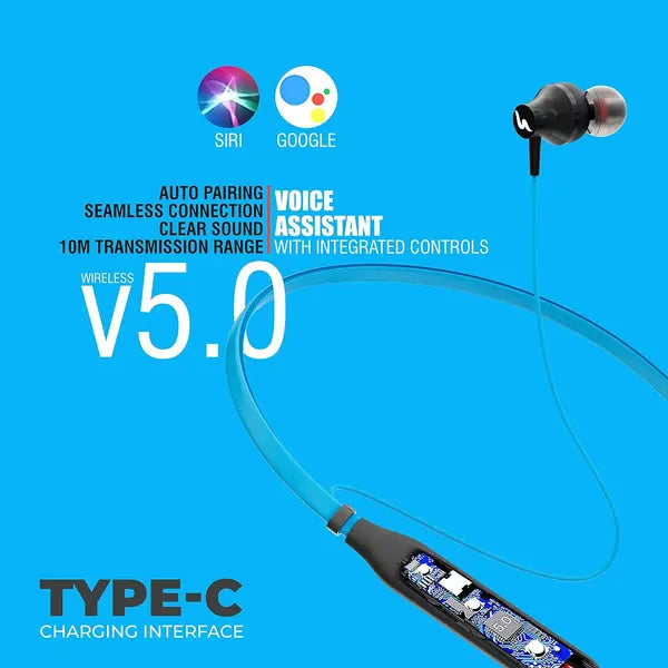 UBON BT-5250 Bluetooth Earphones with Mic, Bass Factory 2.0, in-Ear Wireless Neckband Upto 16 Hours Playtime.(BT-5250)