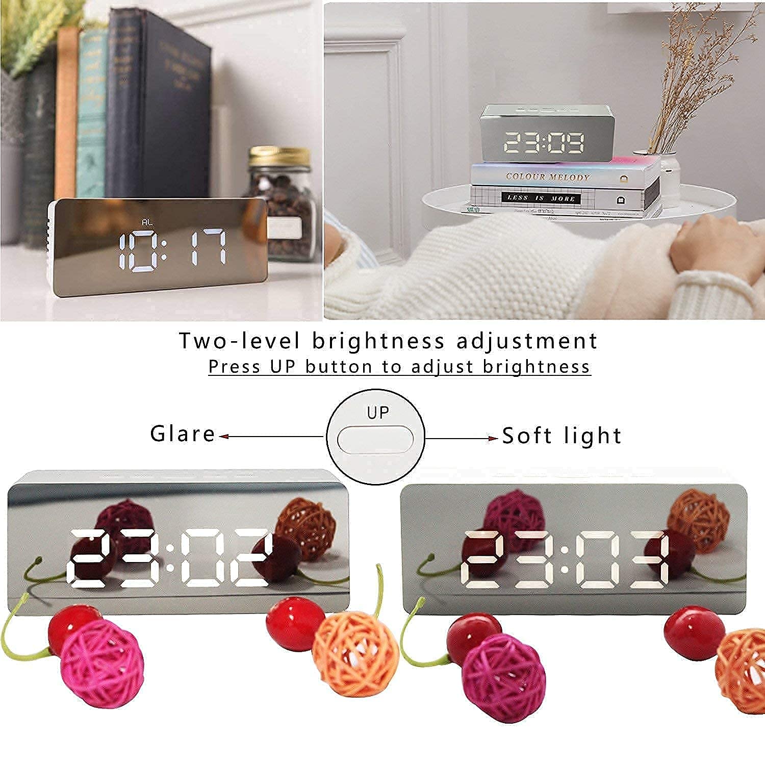 -37% Digital LED Mirror Clock ( Free :-Pain Relief Bag ) - My Store