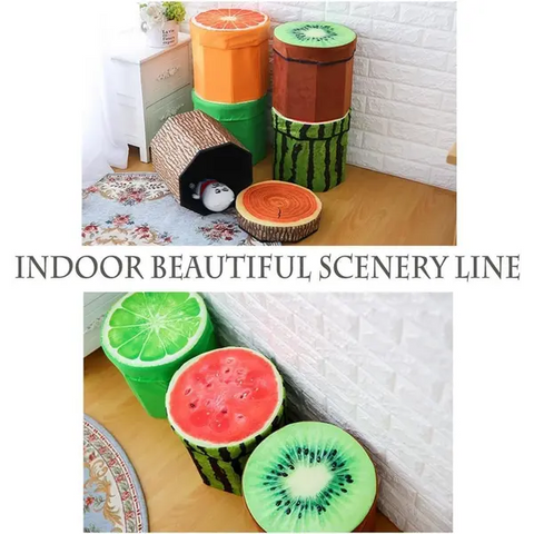 Folding Storage Ottoman Box Organizer Cum Stool Multi-Functional