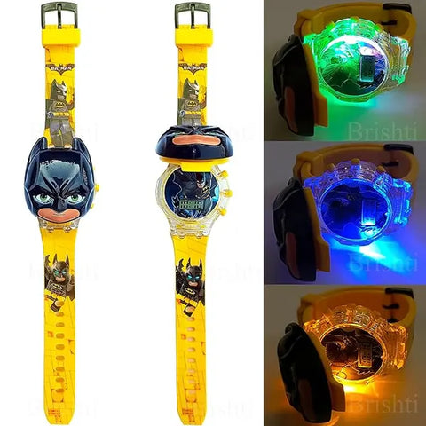 Cartoon Characters Design Digital Glowing Watch with Disco Music and Blinking Lights for Kids