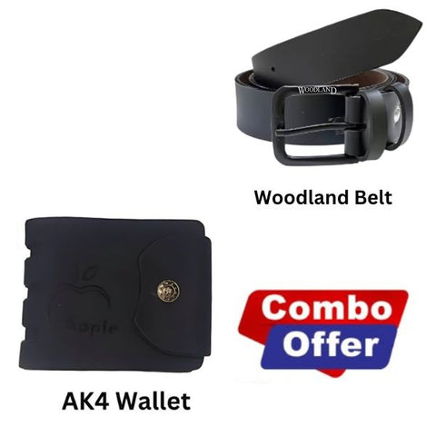 Combo :Woodland Belt + AK4 Wallet