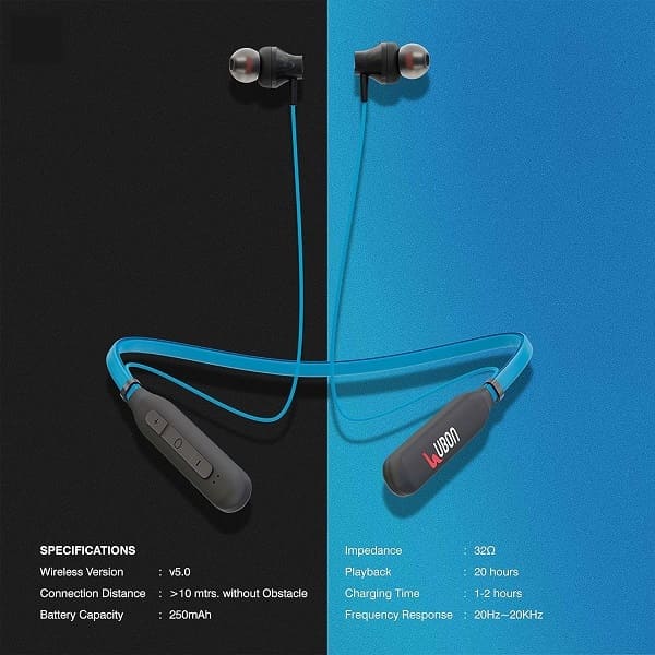 Ubon Wireless 5.0 Neckband Earphone BT-5250 15 Hours Backup Bluetooth