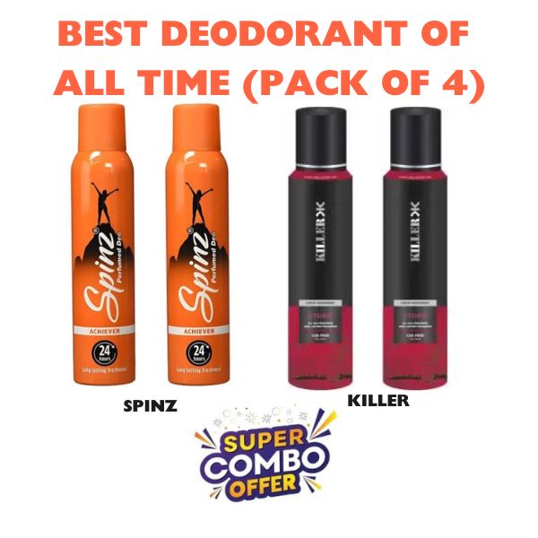 Best Deodorant of All Time : 2 Spinz + 2 Killer  (PACK OF 4)