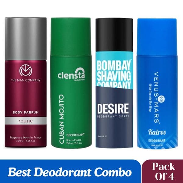 Best Deodorant Combo : The Man Company, Clensta, Bombay & Venus Mars (Pack Of 4)