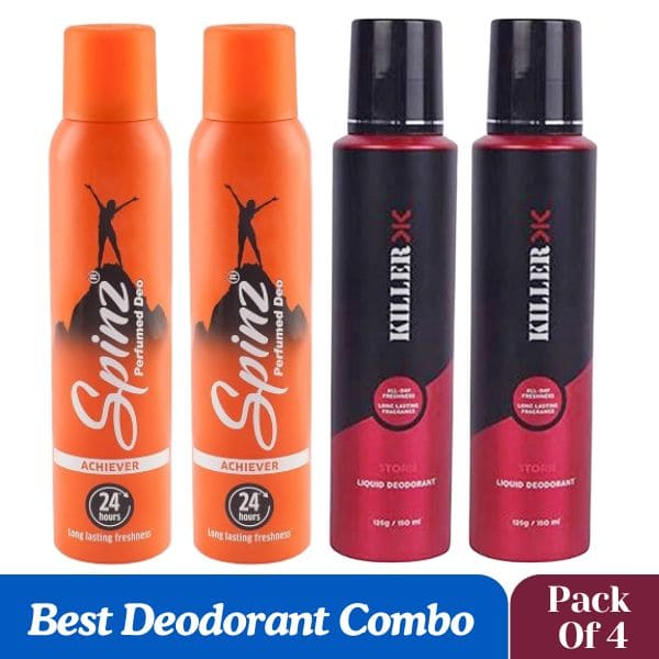 Best Deodorant of Combo :- 2 Spinz + 2 Killer  (Pack Of 4)