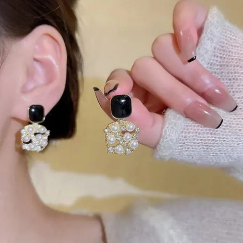 Korean Fashion latest Gold Plated Shining Zirconia Stone Work Studs Earrings