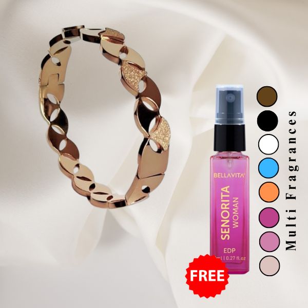 Anti Tarnish Beautiful Bracelet Gold finish ( Free 1 Bella Vita Perfume )