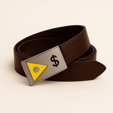 Urban Edge Classic Dark Brown Formal Belt for Men (Premium Synthetic Leather)