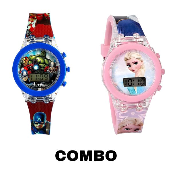 Digital Watch Multicolor Light Design Trendy For Kids ( Pack Of 2 ) - My Store