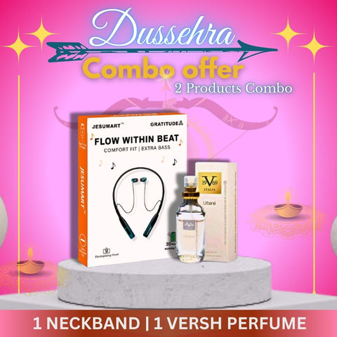 Dussehra Combo Offer – Jesumart Neckband & Versh Perfume ( Gift Pack)