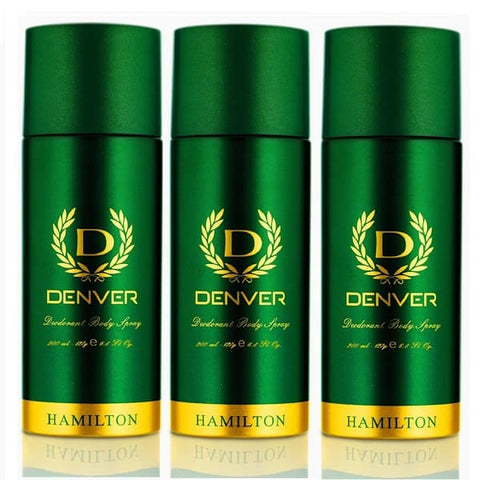 Denver Hamilton Deodorant Spray - For Men  Combo ( Pack of 3X165ml )