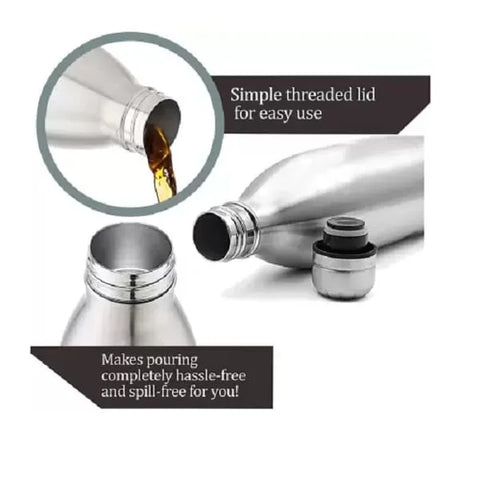 Aqua Steel Bottle (Deuralux) Vacuum Flask 24 Hr Cold and Hot
