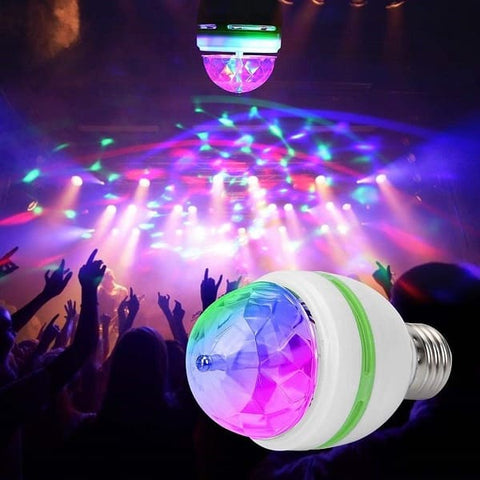 LED Full Color Rotating Disco Light Lamp Automatic Multi Changing Color 3-Watt Party Bulb - My Store