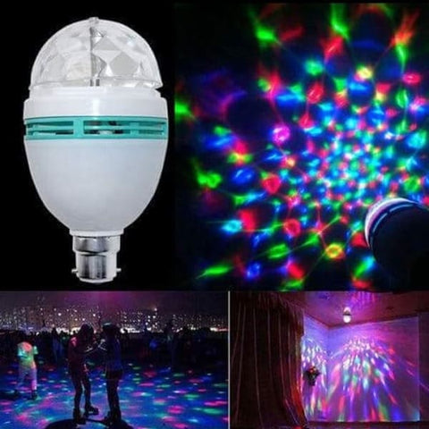 LED Full Color Rotating Disco Light Lamp Automatic Multi Changing Color 3-Watt Party Bulb - My Store