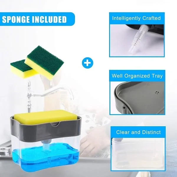 Combo :: Cookware Cleaner + Dispenser Soap Pump + Kitchen Tap Extension(Free 3 in 1 Cleaning Brush)