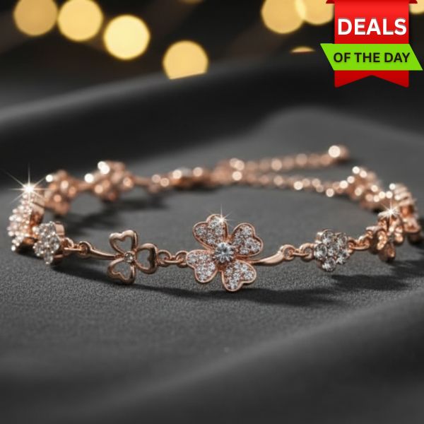 Elegance Rose Golden Floral Bracelet