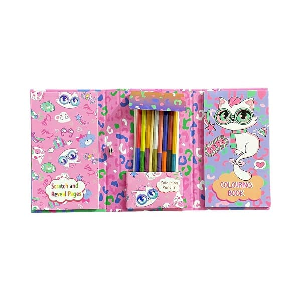 Craft Drawing Coloring Book Theme with 8 Color Pencils - My Store