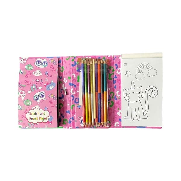 Craft Drawing Coloring Book Theme with 8 Color Pencils - My Store