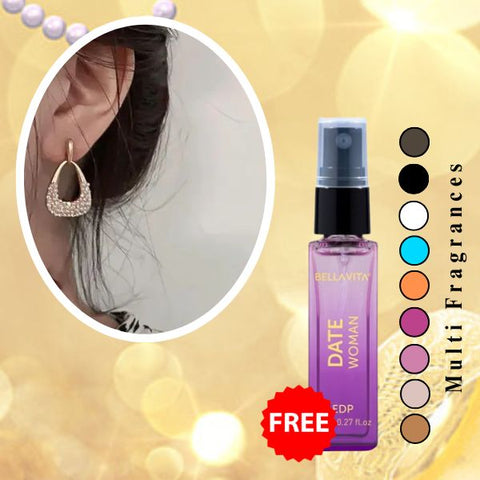 Golden Halo Alloy Stud Earring Women & Girls ( Free 1 Bella Vita Perfume )