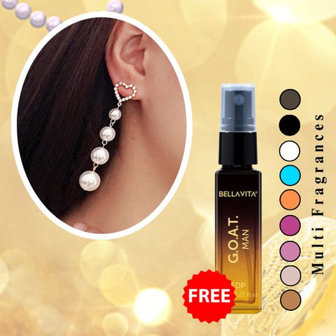 Fashion Stylish Statement Pearl Drop Earrings( Free 1 Bella Vita Perfume )