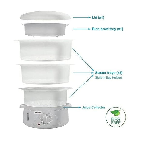 Food Steamer 3 Layer Skyline VT-7063 800-Watt - My Store