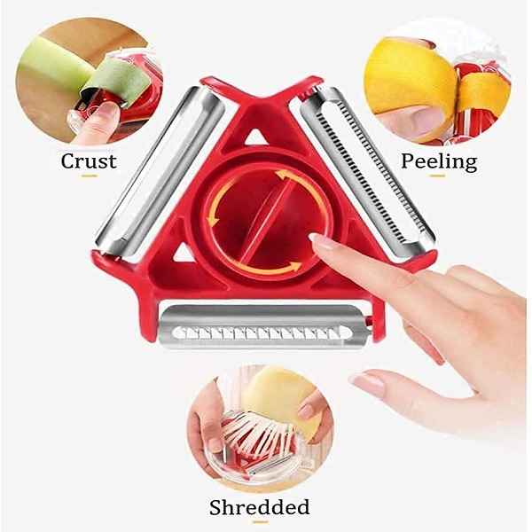 Combo :: Garlic Press Rocker + Slicer and Cutter + Push Chopper (Free 2 Engage Pocket Perfume) - My Store