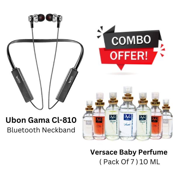 Combo :- UBON Gama CL-810 Neckband + Versace Baby Perfume Pack Of-7