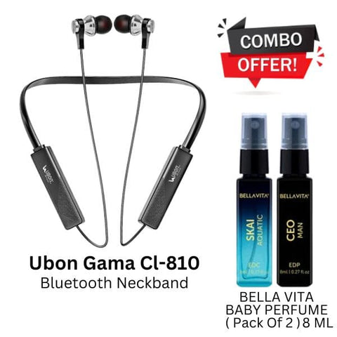 Combo :- UBON Gama CL-810 Bluetooth Neckband + Bella Vita Baby Perfume ( Perfume Pack Of 2 )