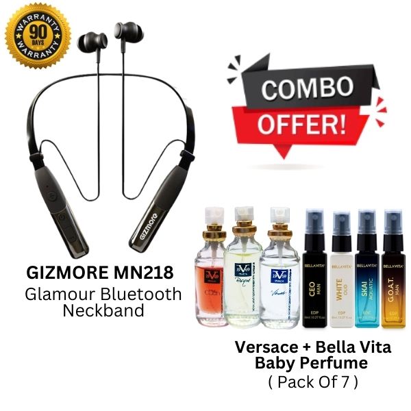 Combo :- GIZMORE Neckband + Versace + Bella Vita Baby Perfume Pack Of-7